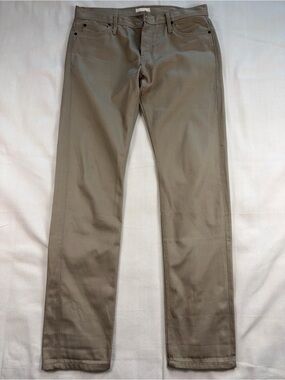 The Unbranded Brand UB107 Raw Selvedge Jeans Mens 36 Skinny Fit 12.5oz Khaki